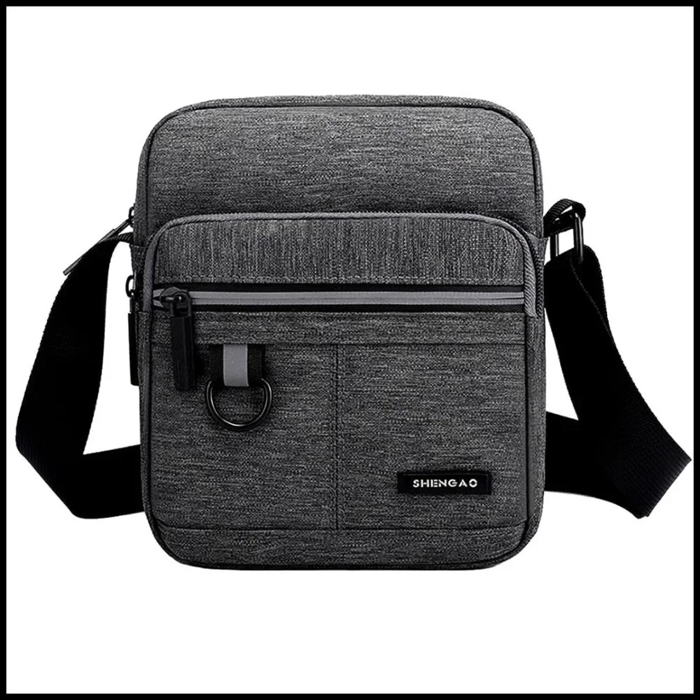 Canvas Crossbody Bag Mini Messenger Adjustable Strap Travel Essential Unisex
